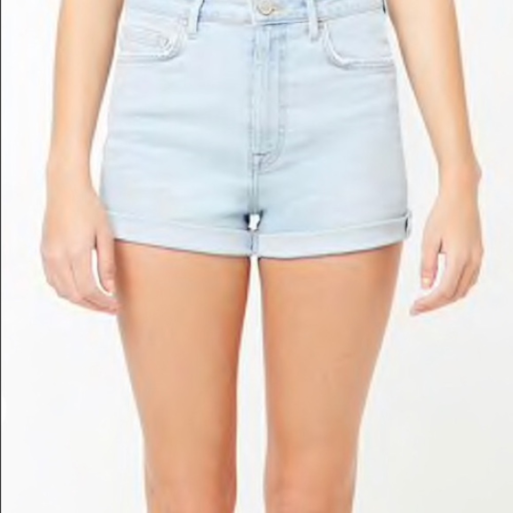 High rise denim shorts